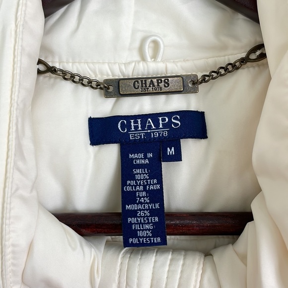 Chaps Ivory Puffer Vest. Size Medium - Picture 2 of 10